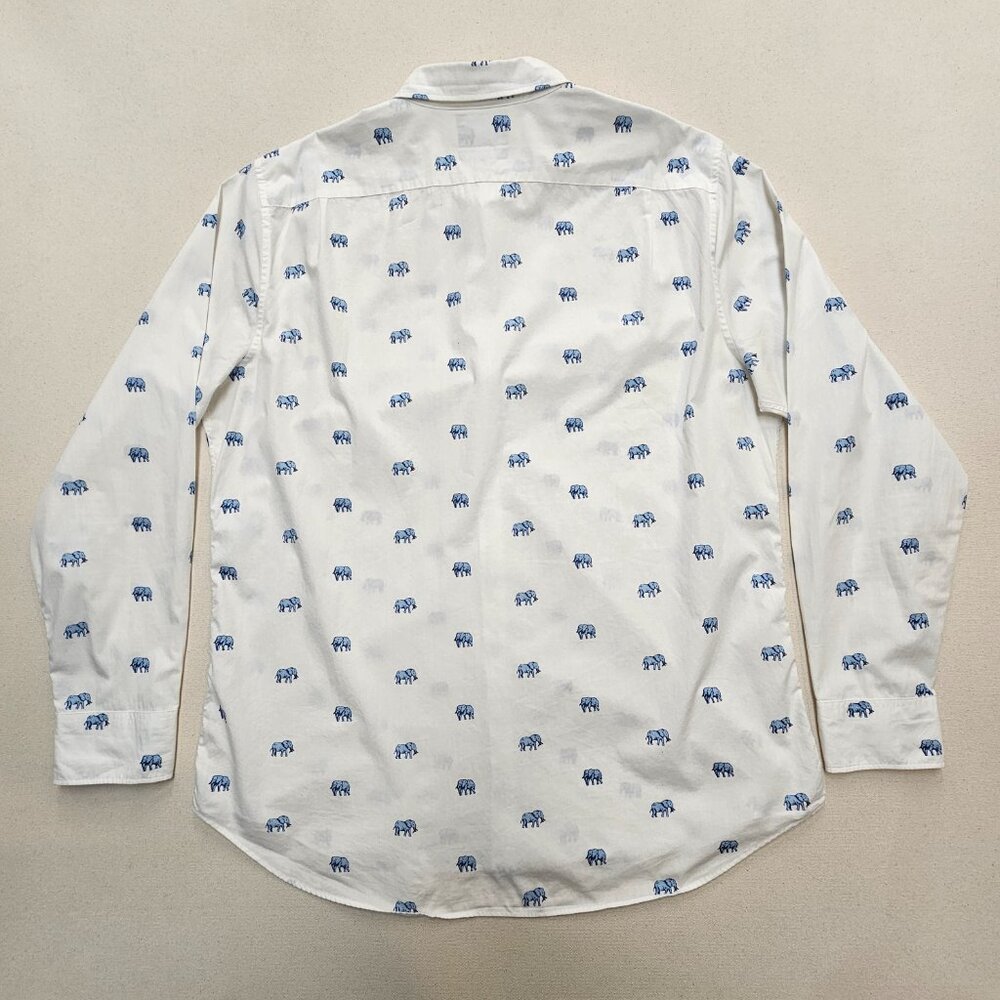 Bonobos Elephant Print Slim Fit Button Down Long … - image 3